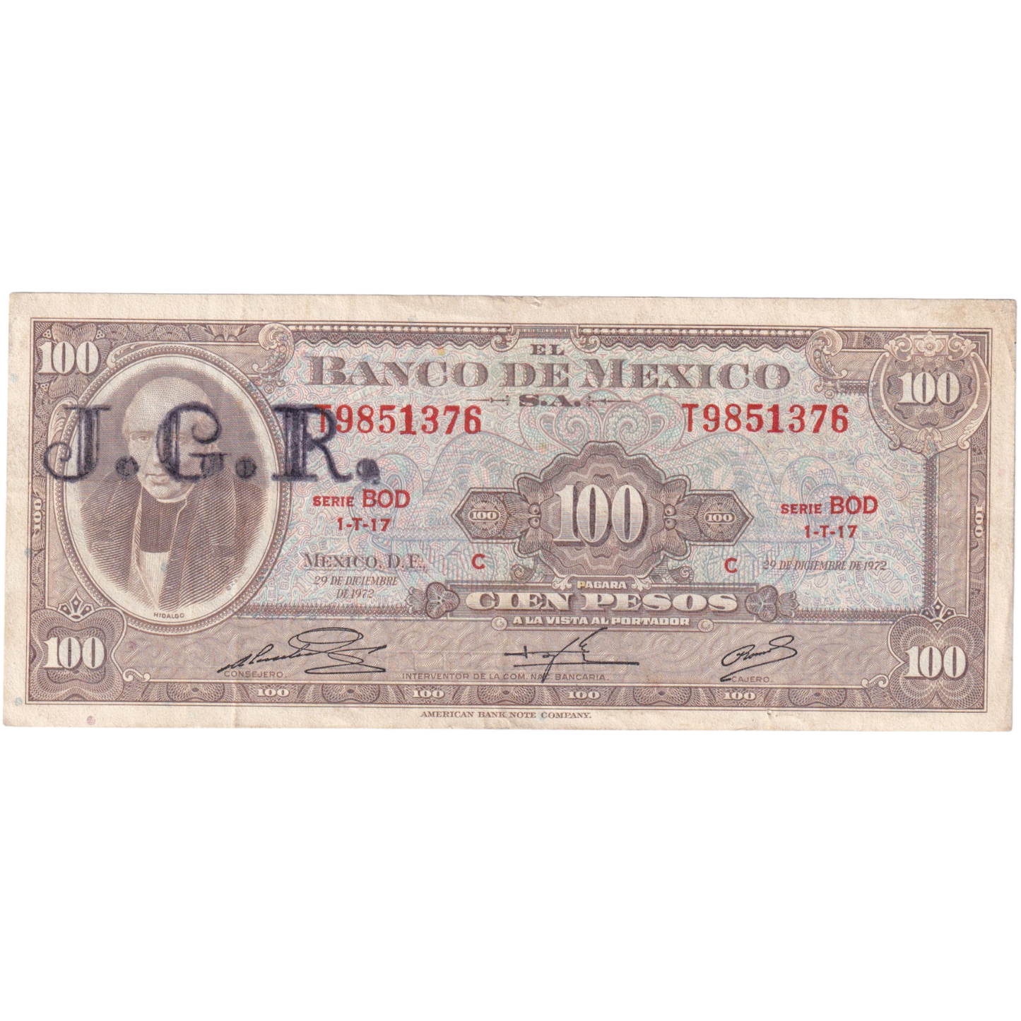 Mexico 1972 100 Pesos T9851376