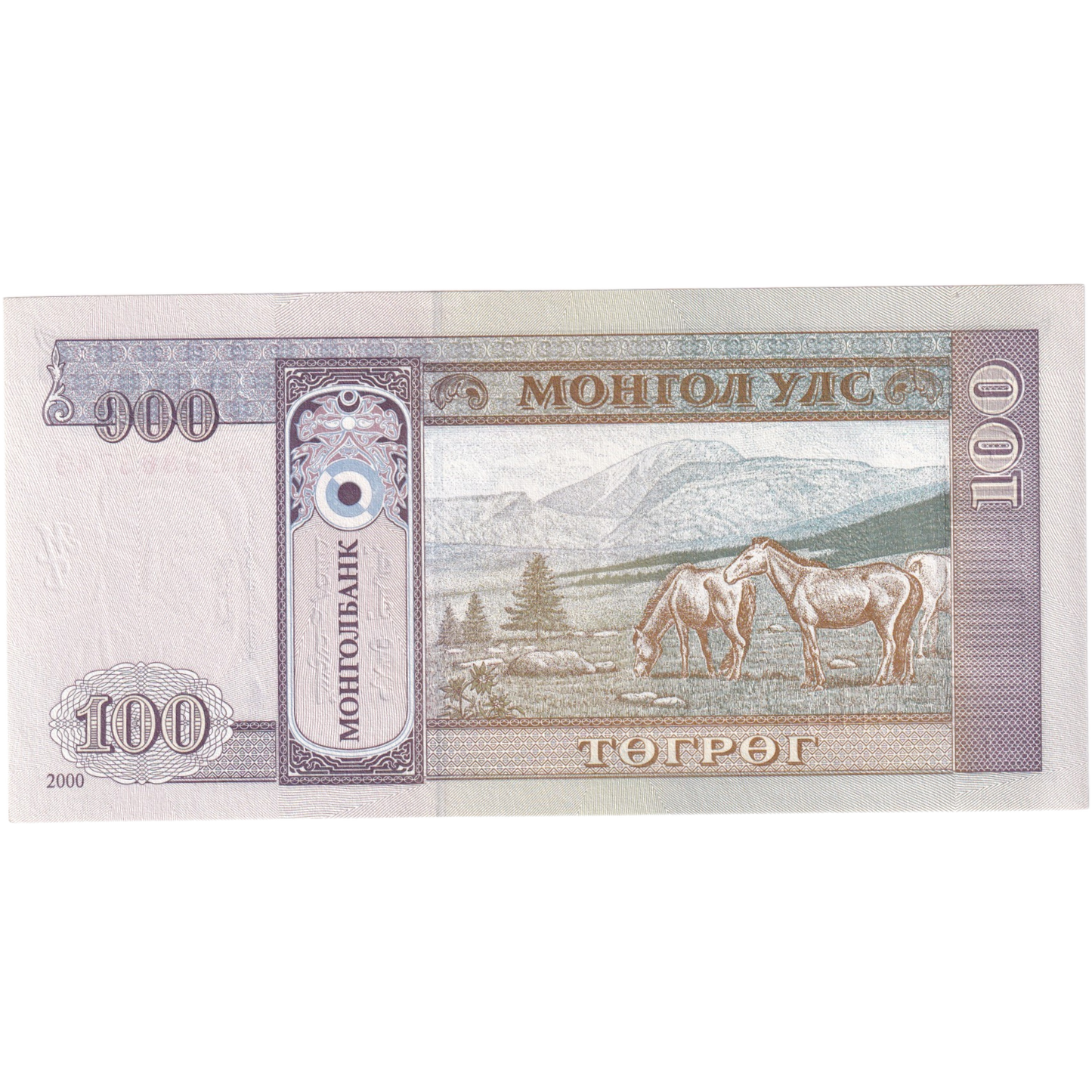 Mongolia 2000 100 Tugrik UNC AE 9863749 Banknote