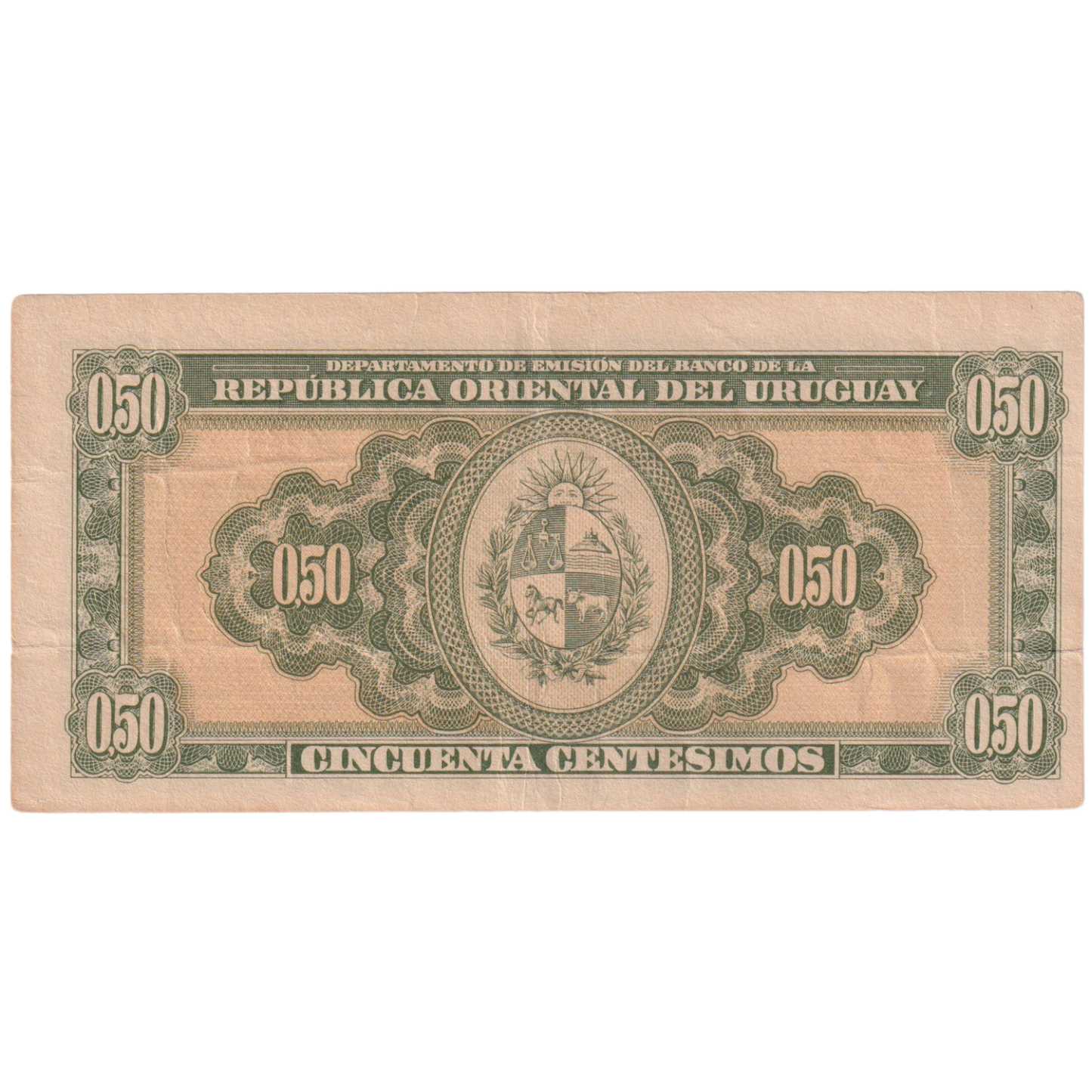 Uruguay 1939 50 Centesimos F 22371 Banknote