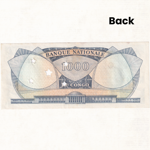 Congo 1964 1000 Francs Note UNC BA 506679 Banknote