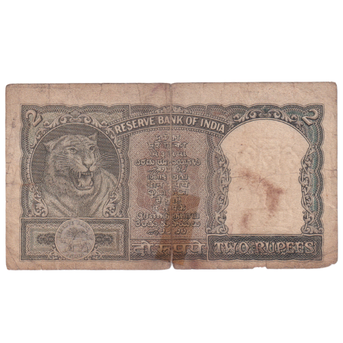 India 1965 2 Rupees G C43 951554 Banknote