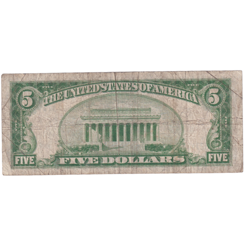 USA 1934 5 Dollars F H27486034A Banknote