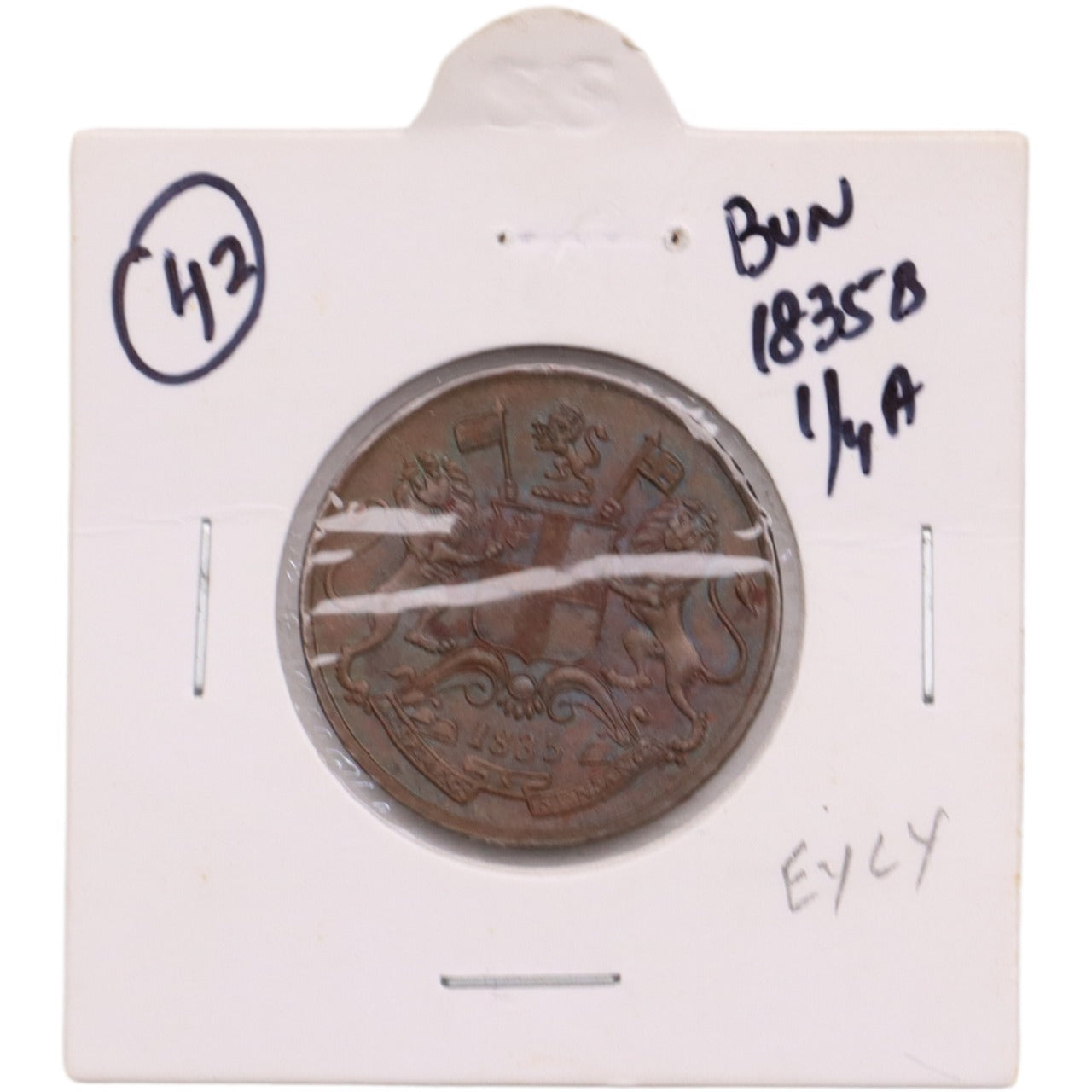 East India Company 1835 One Quarter Anna