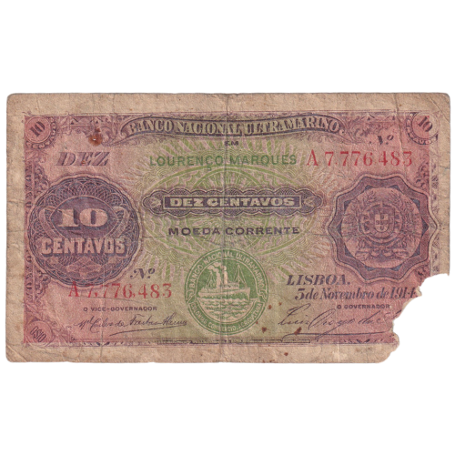 Mozambique 1914 10 Centavos