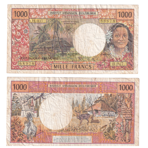 FRENCH OVERSEAS TERRITORIES  1000 FRANCS