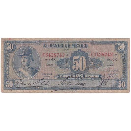 Mexico 1957 50 Pesos F6428742