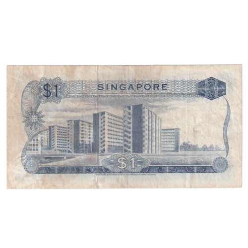 Singapore 1972 1 Dollar F C/2 664348 Banknote