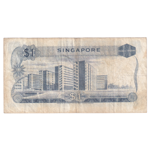 Singapore 1972 1 Dollar F D/18 410596 Banknote
