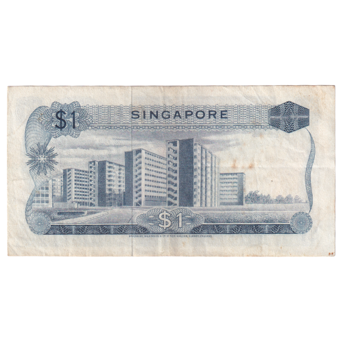 Singapore 1972 1 Dollar VF A/28 481515 Banknote