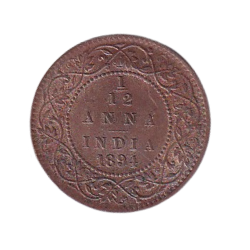 India 1894 1/12 Anna BUNC Victoria Empress Coin 