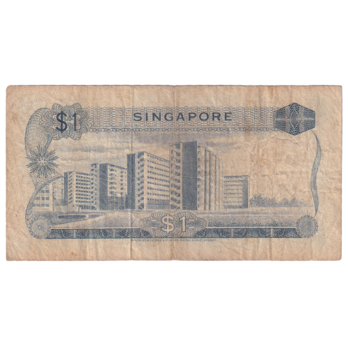 Singapore 1972 1 Dollar F D/64 767196 Banknote