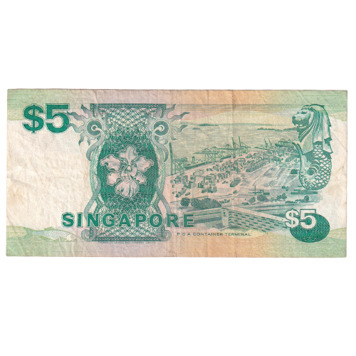 Singapore 1997 5 Dollar VF A/31 641859 Banknote