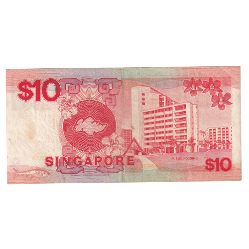 Singapore 1988 10 Dollars F B/67 309769 Banknote