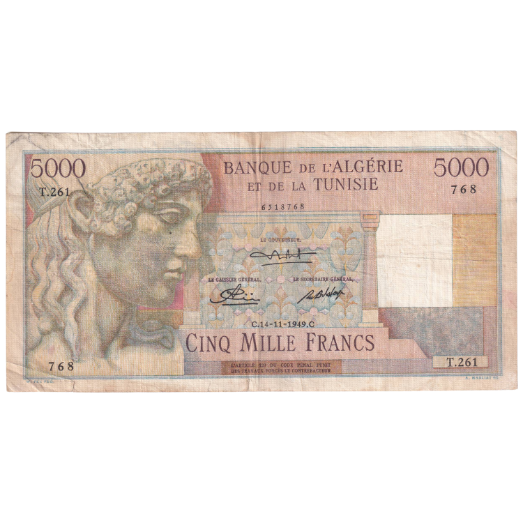 Algeria 1949 5000 Franc