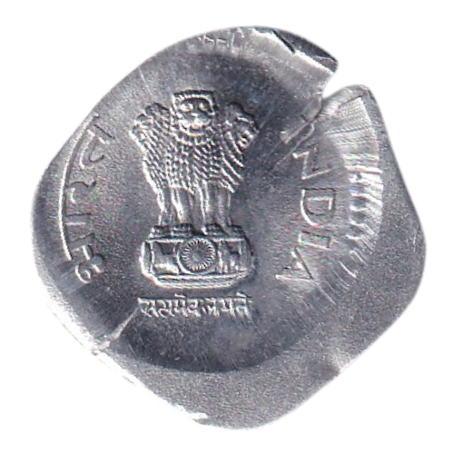 India 1990 5 Paise VF Off Strike+Error Coin 