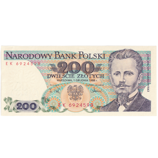Poland 1988 200 Zlotych UNC EK 6924598 Banknote