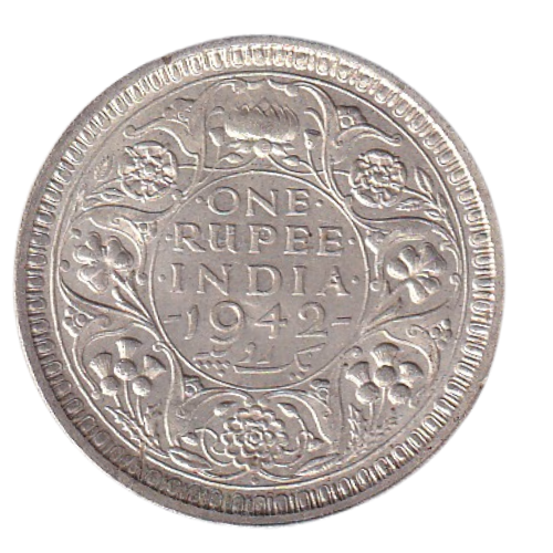 India 1942 1 Rupee VF George VI King Emperor Coin