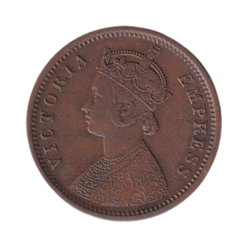 India 1875 1/4 Anna VF Victoria Queen Coin