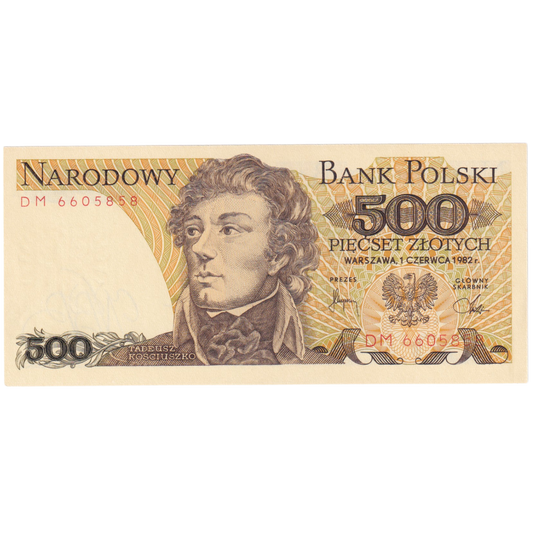 Poland 1982 500 Zlotych UNC DM 6605858 Banknote 