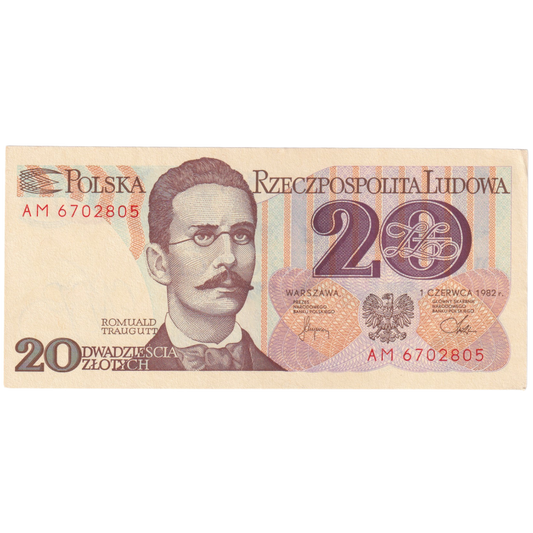Poland 1982 20 Zlotych UNC AM 6702805 Banknote 