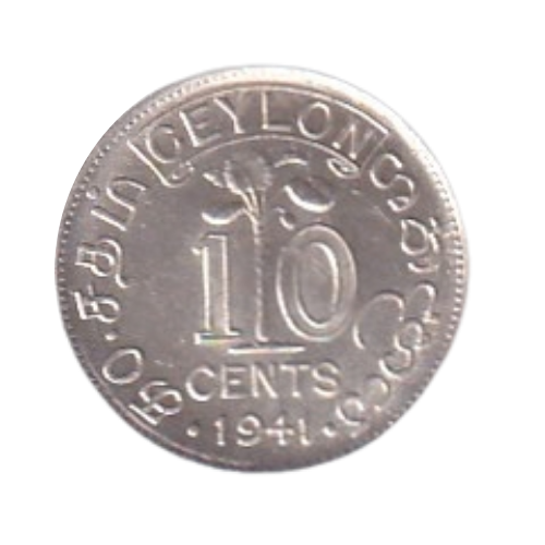 Ceylon 1941 10 Cents BU King George VI Coin