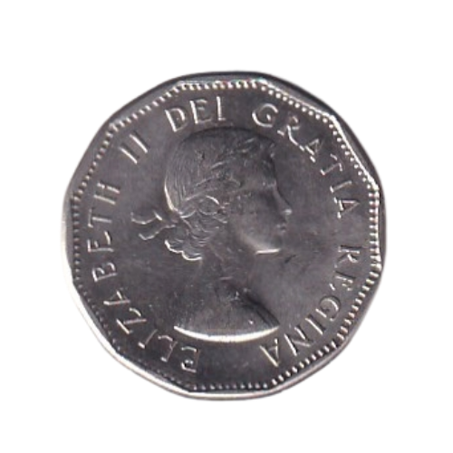 Canada 1962 5 Cents VF Queen Elizabeth II "Doubled Die" Error Coin