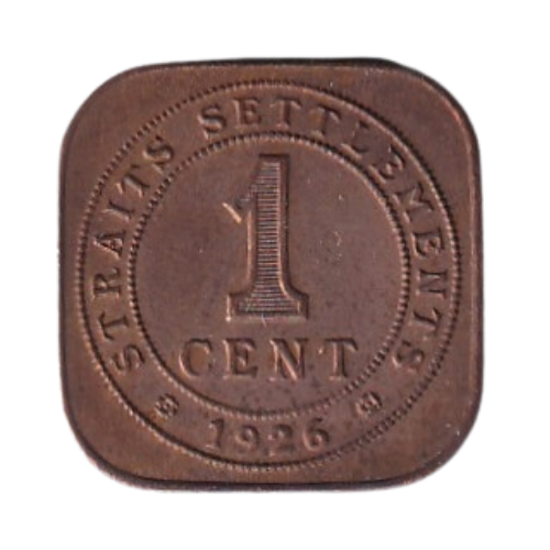 Straits Settlements 1926 1 Cent XF King George V Coin