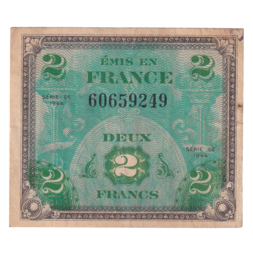 France 1944 2 Francs F 60659249 Banknote