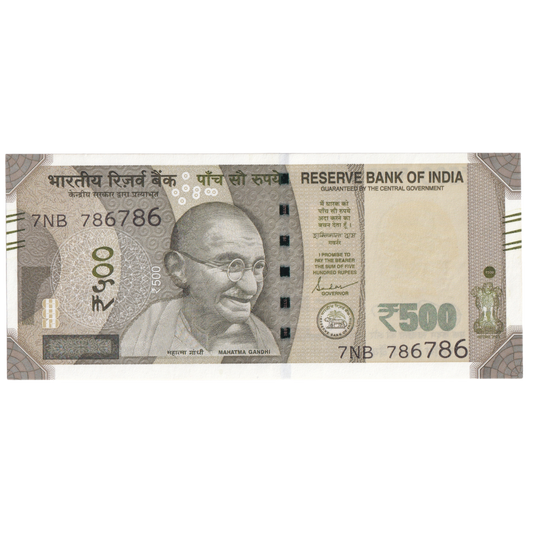 India 2018-24 500 Rupees Shaktikanta Das Sign  7NB 786786