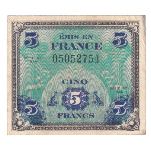 France 1944 5 Francs VF 05052754 Banknote