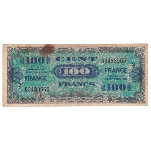 France 1944 100 Francs G 63433565 Banknote 