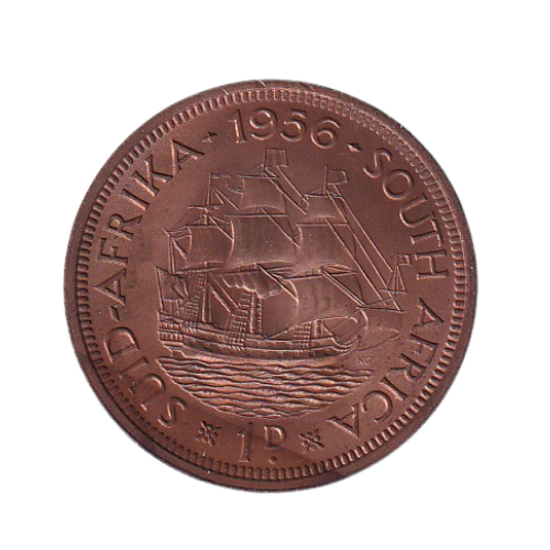 South Africa 1956 1 Penny XF Queen Elizabeth II Coin