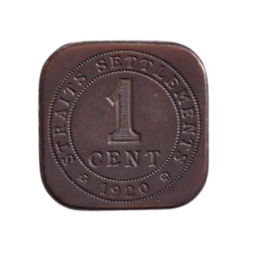 Straits Settlements 1920 1 Cent XF King George V Coin