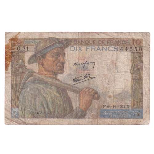France 1944 10 Francs F 076344550 Banknote 