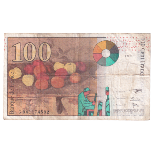France 1997 100 Cent Francs F G041174592 Banknote