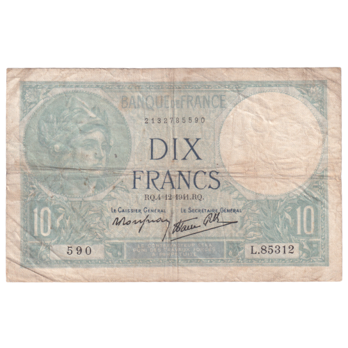 France 1941 10 Francs F 2132785590 Banknote