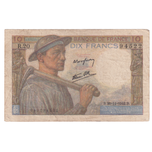 France 1944 10 Francs F 049194522 Banknote