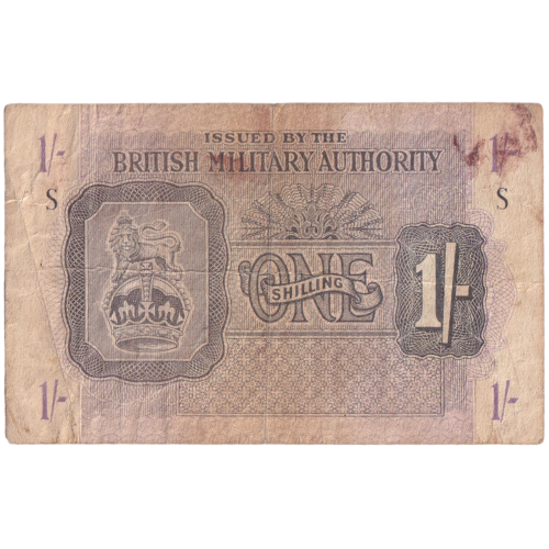 British Military Authority 1943 1 Shilling  F Banknote 
