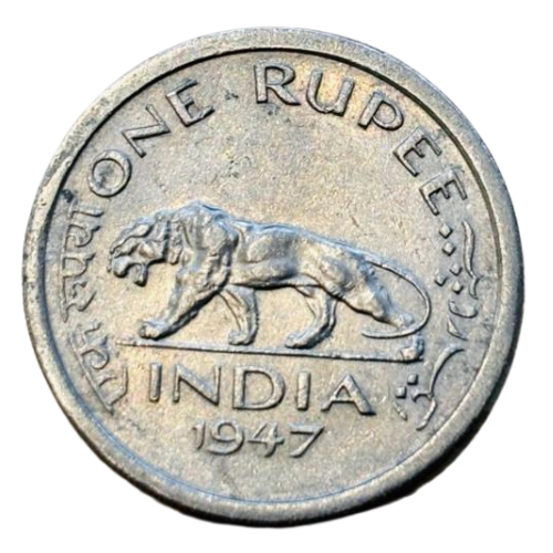 British India 1947 1 Rupee Coin (George VI King) VF