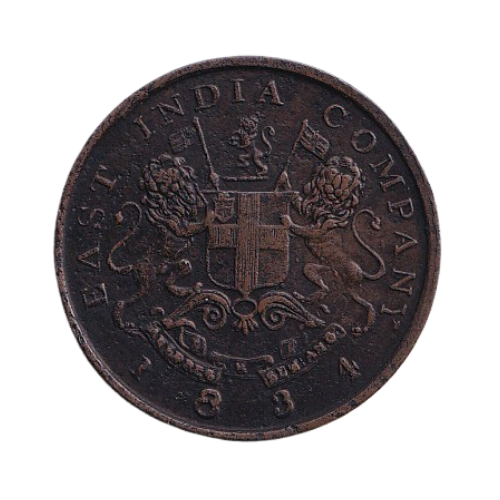 East India Company 1834 Half Anna G Coin 