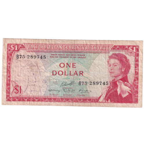 East Caribbean 1965 1 Dollar F B75 289745 Banknote