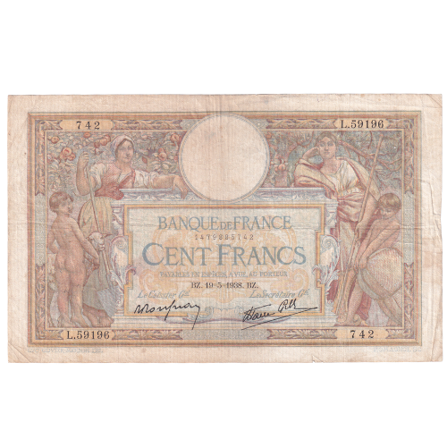 France 1938 100 Francs F 1479885742 Banknote 