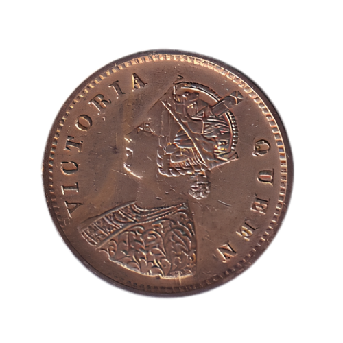 India 1875 1/12 Anna VF Victoria Queen Coin 