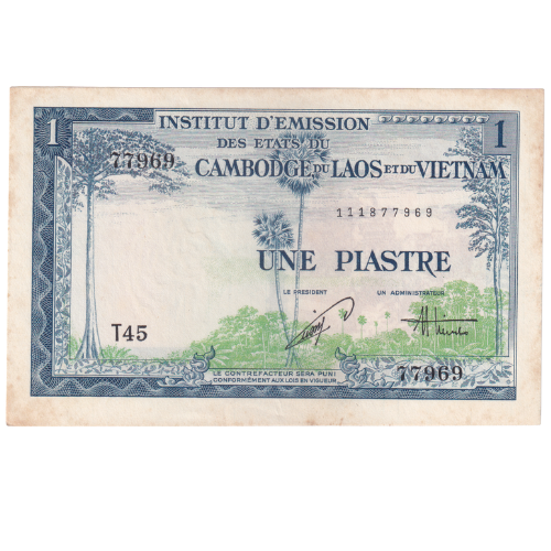 Vietnam French Indochina 1954 1 Piastre 111877969 Banknote 