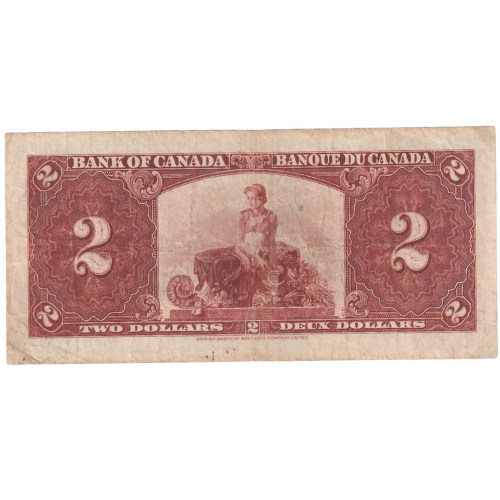 Canada 1937 2 Dollars F R/R 9577204 Banknote 
