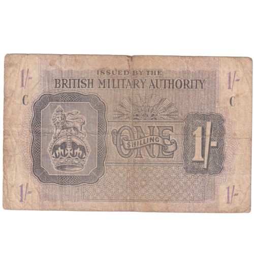 British Military Authority 1943 1 Shilling F Banknote