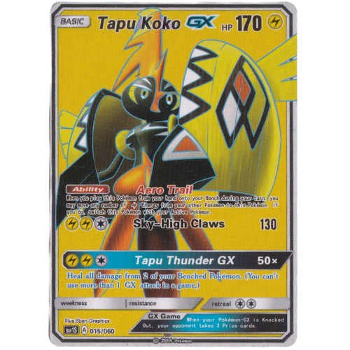 Pokémon Tapu koto GX HP 170 card