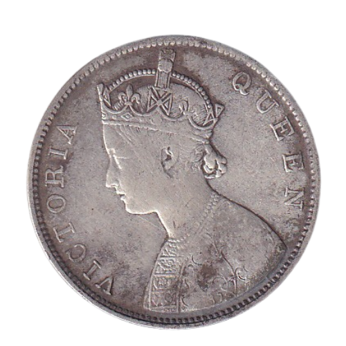 India 1862 1 Rupee F Victoria Queen Coin 