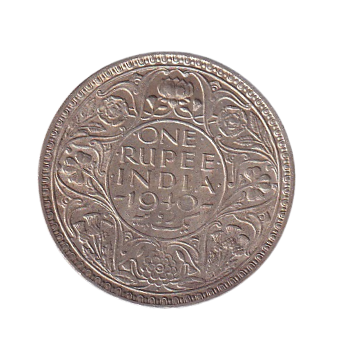 India 1940 1 Rupee F George VI King Emperor Coin 