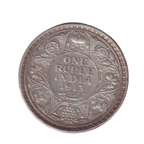 India 1913 1 Rupee F George V King Emperor Coin 